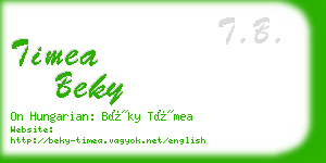 timea beky business card